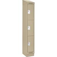 Casiers Clean Line, 3 niveaux, 12" x 18" x 82", Acier, Beige, Rivet (assembl&eacute;) Auto-Cam