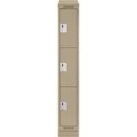 Casiers Clean Line, 3 niveaux, 12" x 18" x 82", Acier, Beige, Rivet (assembl&eacute;) Auto-Cam