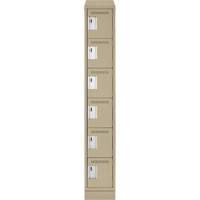 Petits casiers Clean Line, 6 niveaux, 12" x 18" x 82", Acier, Beige, Rivet (assembl&eacute;) Auto-Cam