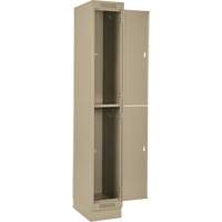 Clean Line Lockers, 2 -tier, Bank of 4, 48" x 18" x 76", Steel, Beige, Rivet (Assembled) Auto-Cam