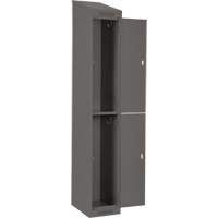 Clean Line Lockers, 2 -tier, Bank of 4, 48" x 18" x 78", Steel, Charcoal, Rivet (Assembled) Auto-Cam