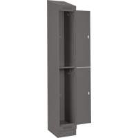Clean Line Lockers, 2 -tier, Bank of 4, 48" x 18" x 82", Steel, Charcoal, Rivet (Assembled) Auto-Cam