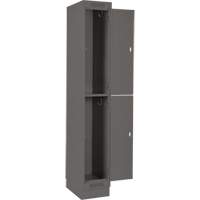 Clean Line Lockers, 2 -tier, Bank of 4, 48" x 18" x 76", Steel, Charcoal, Rivet (Assembled) Auto-Cam