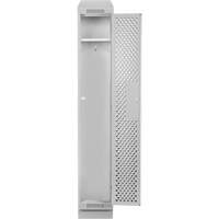 Clean Line Lockers, 12" x 18" x 82", Steel, Grey, Rivet (Assembled), Perforated Auto-Cam