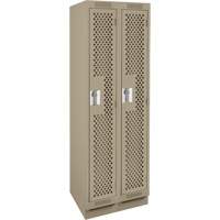 Casiers Clean Line, Bloc de 2, 24" x 12" x 76", Acier, Beige, Rivet (assembl&eacute;), Perfor&eacute; Auto-Cam