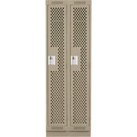 Casiers Clean Line, Bloc de 2, 24" x 12" x 76", Acier, Beige, Rivet (assembl&eacute;), Perfor&eacute; Auto-Cam