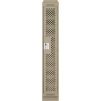 Clean Line Lockers, 12" x 18" x 82", Steel, Beige, Rivet (Assembled), Perforated Auto-Cam