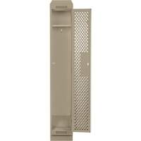 Clean Line Lockers, 12" x 18" x 82", Steel, Beige, Rivet (Assembled), Perforated Auto-Cam