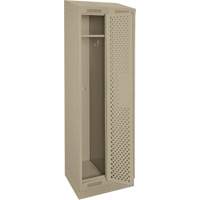 Clean Line Lockers, Bank of 2, 24" x 18" x 82", Steel, Beige, Rivet (Assembled), Perforated Auto-Cam