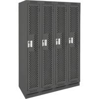 Casiers Clean Line, Bloc de 4, 48" x 15" x 76", Acier, Charbon, Rivet (assembl&eacute;), Perfor&eacute; Auto-Cam