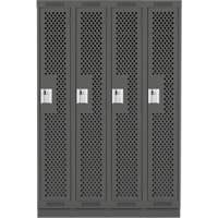 Casiers Clean Line, Bloc de 4, 48" x 15" x 76", Acier, Charbon, Rivet (assembl&eacute;), Perfor&eacute; Auto-Cam