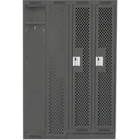 Casiers Clean Line, Bloc de 4, 48" x 15" x 76", Acier, Charbon, Rivet (assembl&eacute;), Perfor&eacute; Auto-Cam