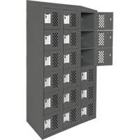 Assembled Lockerettes Clean Line Perforated Economy Lockers, 6 -tier, Bank of 3, 18" x 72" x 12", Steel Auto-Cam