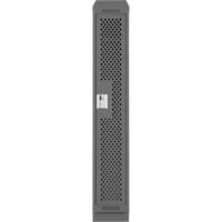 Clean Line Lockers, 12" x 18" x 82", Steel, Charcoal, Rivet (Assembled), Perforated Auto-Cam