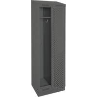 Clean Line Lockers, Bank of 2, 24" x 18" x 82", Steel, Charcoal, Rivet (Assembled), Perforated Auto-Cam