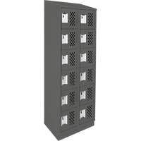 Clean-Line Perforated Lockerette, 6 -tier, Bank of 2, 15" x 72" x 12", Steel Auto-Cam
