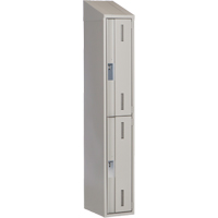 Concorde Heavy-Duty Lockers, 2 -tier, 12" x 18" x 78", Steel, Grey, Welded (Assembled) Auto-Cam