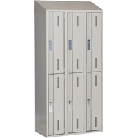 Concorde Heavy-Duty Lockers, 2 -tier, Bank of 3, 36" x 18" x 78", Steel, Grey, Welded (Assembled) Auto-Cam