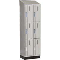 Casiers robustes Concorde, 3 niveaux, Bloc de 2, 24" x 18" x 82", Acier, Gris, Soud&eacute; (assembl&eacute;) Auto-Cam