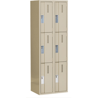 Casiers robustes Concorde, 3 niveaux, Bloc de 2, 24" x 18" x 72", Acier, Beige, Soud&eacute; (assembl&eacute;) Auto-Cam