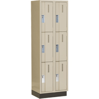 Casiers robustes Concorde, 3 niveaux, Bloc de 2, 24" x 18" x 76", Acier, Beige, Soud&eacute; (assembl&eacute;) Auto-Cam