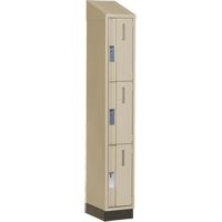 Casiers robustes Concorde, 3 niveaux, 12" x 18" x 82", Acier, Beige, Soud&eacute; (assembl&eacute;) Auto-Cam