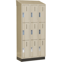 Casiers robustes Concorde, 3 niveaux, Bloc de 3, 36" x 18" x 82", Acier, Beige, Soud&eacute; (assembl&eacute;) Auto-Cam