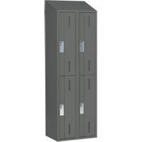 Casiers robustes Concorde, 2 niveaux, Bloc de 2, 24" x 18" x 78", Acier, Charbon, Soud&eacute; (assembl&eacute;) Auto-Cam