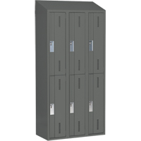 Casiers robustes Concorde, 2 niveaux, Bloc de 3, 36" x 18" x 78", Acier, Charbon, Soud&eacute; (assembl&eacute;) Auto-Cam