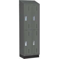 Casiers robustes Concorde, 2 niveaux, Bloc de 2, 24" x 18" x 82", Acier, Charbon, Soud&eacute; (assembl&eacute;) Auto-Cam