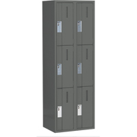 Casiers robustes Concorde, 3 niveaux, Bloc de 2, 24" x 18" x 72", Acier, Charbon, Soud&eacute; (assembl&eacute;) Auto-Cam