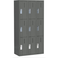 Casiers robustes Concorde, 3 niveaux, Bloc de 3, 36" x 18" x 72", Acier, Charbon, Soud&eacute; (assembl&eacute;) Auto-Cam
