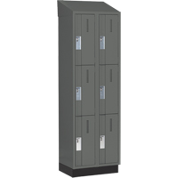 Casiers robustes Concorde, 3 niveaux, Bloc de 2, 24" x 18" x 82", Acier, Charbon, Soud&eacute; (assembl&eacute;) Auto-Cam