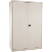 Deep Hi-Boy Storage Cabinet, Steel, 4 Shelves, 72" H x 36" W x 24" D, Beige Auto-Cam