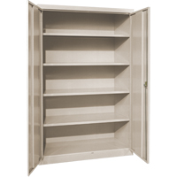 Deep Hi-Boy Storage Cabinet, Steel, 4 Shelves, 72" H x 36" W x 24" D, Beige Auto-Cam