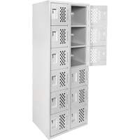 Clean Line Lockerettes, 6 -tier, Bank of 2, 18" x 72" x 12", Steel Auto-Cam