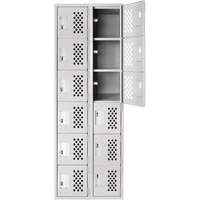 Clean Line Lockerettes, 6 -tier, Bank of 2, 18" x 72" x 12", Steel Auto-Cam