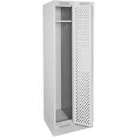 Clean Line Lockers, Bank of 2, 24" x 12" x 76", Steel, Grey, Rivet (Assembled), Perforated Auto-Cam