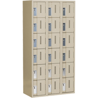 Concorde Heavy-Duty Lockers, 6 -tier, Bank of 3, 36" x 18" x 72", Steel, Beige, Welded (Assembled) Auto-Cam
