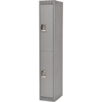 Lockers, 2 -tier, 12" x 18" x 72", Steel, Grey, Knocked Down Auto-Cam