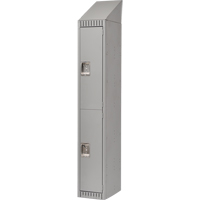 Lockers, 2 -tier, 12" x 18" x 82", Steel, Grey, Knocked Down Auto-Cam