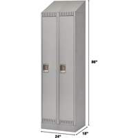 Lockers, Bank of 2, 24" x 18" x 86", Steel, Grey, Knocked Down Auto-Cam