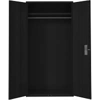 Armoire garde-robe, Acier, 36" la x 18" p x 72" h, Noir Auto-Cam