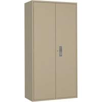 Combination Storage Cabinet, Steel, 6 Shelves, 72" H x 36" W x 18" D, Beige Auto-Cam