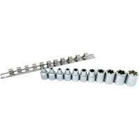 Flat-Cut E-"Star" Socket Set, 11 Pieces, 3/8" Drive Size Auto-Cam