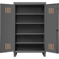 Heavy-Duty Outdoor Cabinet, Steel, 4 Shelves, 78" H x 60" W x 24" D, Grey Auto-Cam