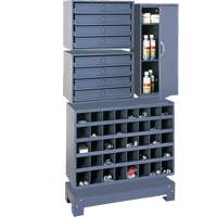 Unit&eacute; de stockage modulaire pour petites pi&egrave;ces, Acier, 8 tiroirs, 33-3/4" x 12-1/4" x 59-5/8", Gris Auto-Cam