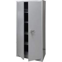 Storage Cabinet, Steel, 4 Shelves, 66" H x 30" W x 15" D, Grey Auto-Cam