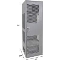 Gear Locker with Door, Steel, 24" W x 24" D x 72" H, Grey Auto-Cam