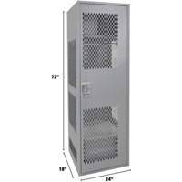 Casier pour &eacute;quipement avec porte, Acier, 24" la x 18" p x 72" h, Gris Auto-Cam